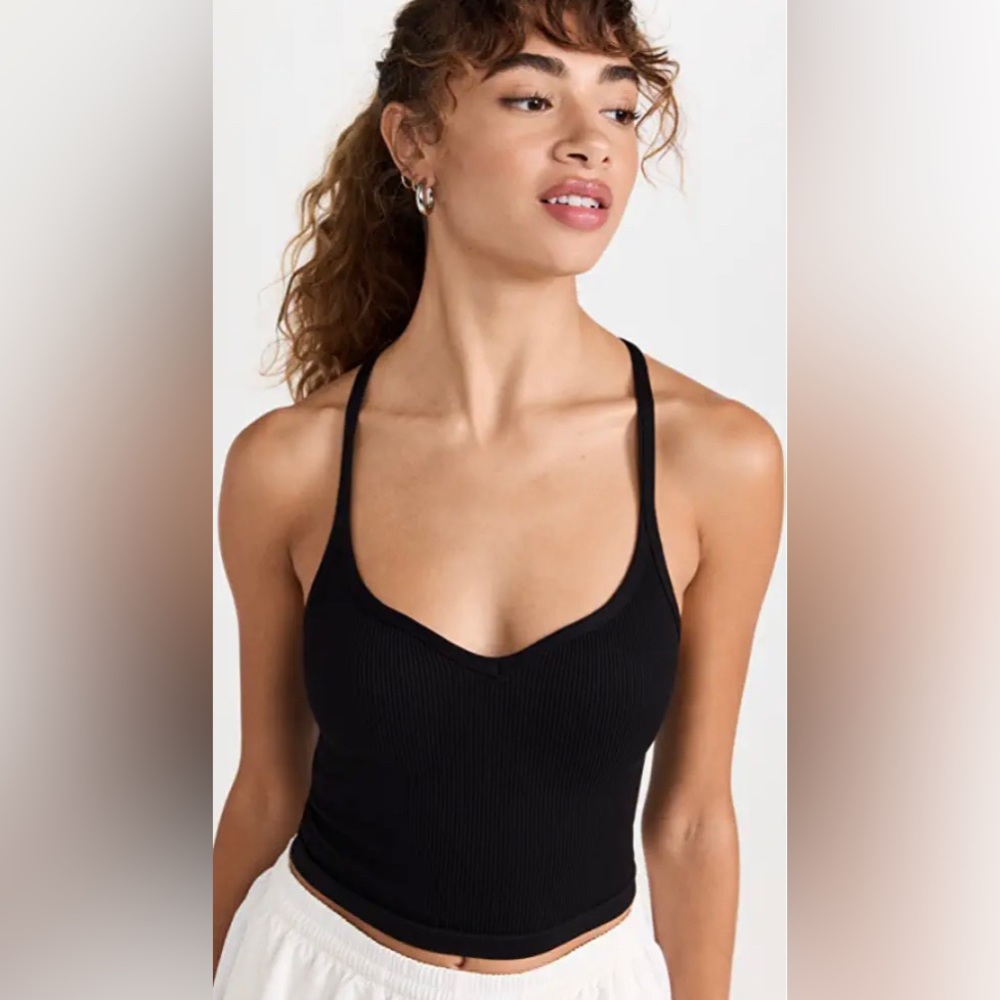 Free People Happiness Runs Crop Top in Black